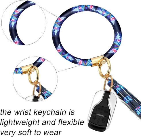 Butterfly Steering Wheel Cover Women Car Accessories Set with Car Cup Pad and Keyring Bracelet Butterflies Design Comfort Grip Steering Wheel Cove...