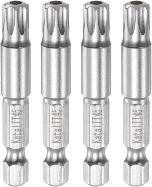 4pcs TT45 Star 7 Point Screwdriver Bit 1/4" Hex Shank 2" Length Magnetic Security Torx Screw Driver Power Tool...