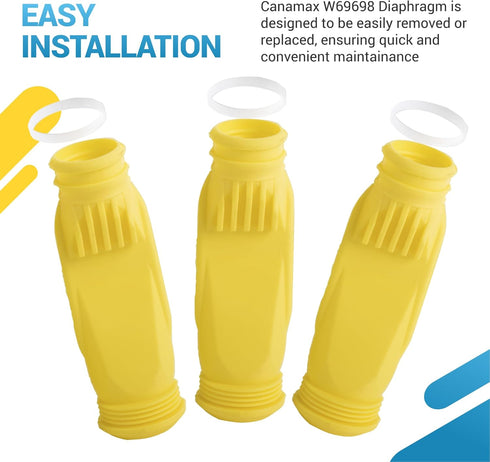 Canamax Premium W69698 Pool Cleaner Long Life Diaphragm - Replacement for Zodiac Baracuda G3,G4 Alpha 2 3 - Fit with W81701 W81700 W81600- Pack of...