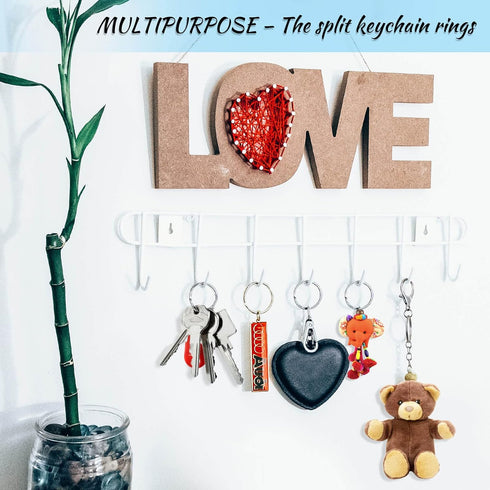 Paxcoo 100 Pack Keyrings, Split Key Rings Bulk for Keychain and Crafts (1 Inch)...