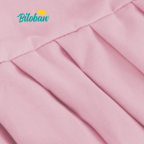 Pink Crib Skirt Pleated with White Lovely Pompoms, Bedding Dust Ruffle for Girls, 14" Drop, Fit All Standard Crib Bed, Fade Resistant Crib Bed Ski...