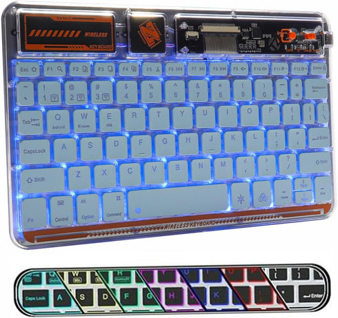 Bluetooth Keyboard for iPad, 10-inch Wireless Keyboard for PC Tablet Phone Computer, Rechargeable Multi-Device RGB Backlit Keyboard, Compatible wi...