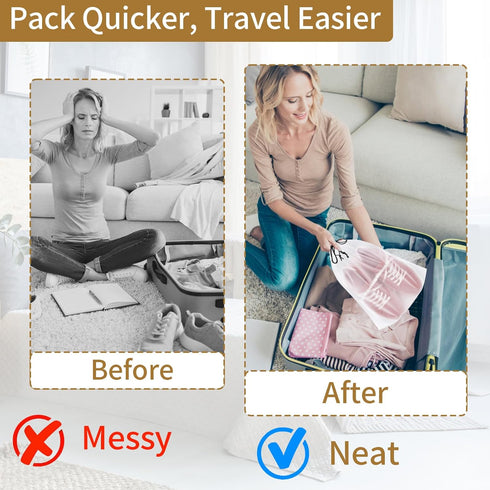 20 Pack Shoe Bags for Travel, 15.7" x 11.8" Clear Travel Shoe Bags for Packing, Large Waterproof Portable Drawstring Travel Shoe Storage Bag Trave...