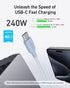 Anker USB C to USB C Cable (240W, 10ft), Bio-Braided USB C Charger Cable Fast Charge for iPhone 15/15 Pro, MacBook Pro 2020, iPad Pro 2020, iPad A...