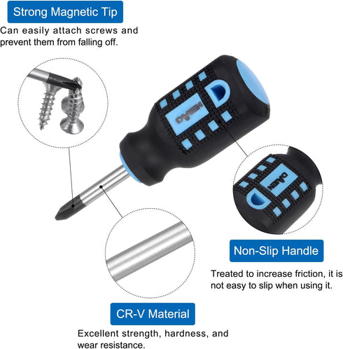 Magnetic Tip Phillips Screwdriver 6mm Dia 4.2" Long CR-V Cross-Head Nut Driver with Cushion Grip Handle for Electronics Repair Home Repair Improve...