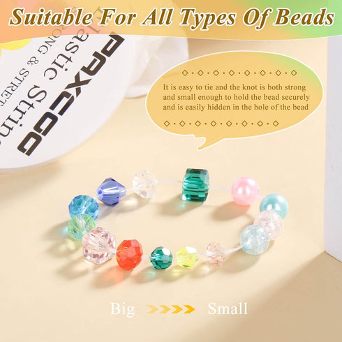 PAXCOO 2 Pack Elastic String for Bracelets, Stretch Magic Elastic String Bead Cord Jewelry Thread for Friendship Bracelet, Necklaces, Clay Beads, ...