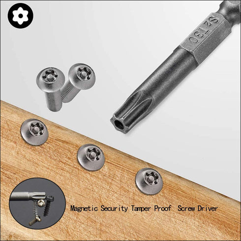 10PCS 3"/75mm T30 Torx Head Screwdriver Bit Set, 1/4 Inch Hex Shank with Quick Release Slot,S2 Steel Magnetic Security Tamper Proof Star 6 Point S...