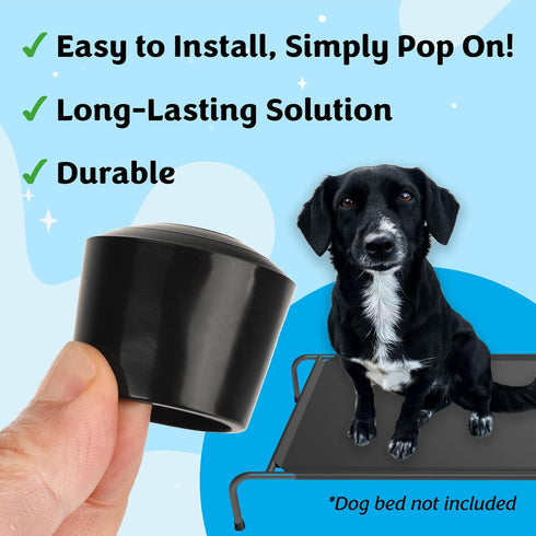 IMPRESA [4 Pack 1” Wide Elevated Dog Bed Feet to Protect Floors - Raised Dog Bed Stabilizers to Reduce Sliding - Dog Cot Feet - Elevated Pet Bed A...