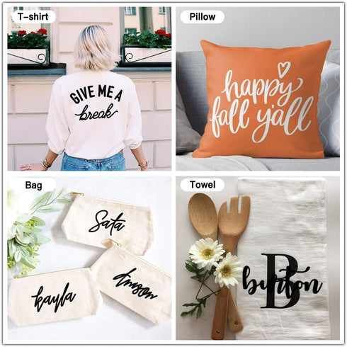 White HTV Heat Transfer Vinyl Bundle: 13 Pack 12" x 10" White Iron on Vinyl for T-Shirt, Heat Transfer Vinyl for Silhouette Cameo or Heat Press Ma...