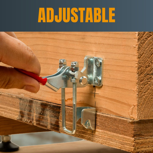 POWERTEC 2PK Toggle Clamp, 400 lbs Holding Capacity, 323 Adjustable U Bolt Latch w/Antislip Hand Grip for Woodworking Jigs & Fixtures, Smoker, Tir...