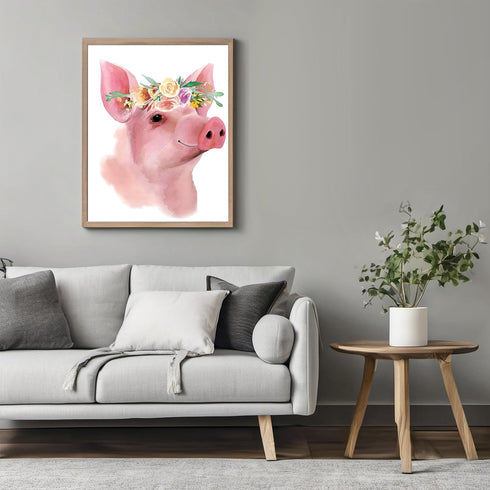 Posterizer 1 pcs-Rustic Farmhouse Cute Pig Piglet Picture-Art for Animal Lovers- Gift for Men Women Entrepreneur Teens-Decor for Home & Office- un...