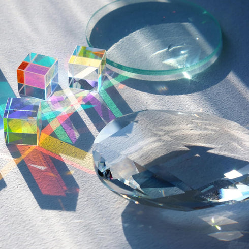 PATIKIL 5cm Focal Length 30mm Double Convex and 7.5cm Focal Length 30mm Double Concave Lens 1 Set, 2 Pack Glass Optically Polished Round Edges Len...