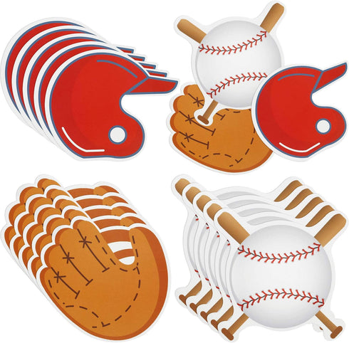 90 Pieces Baseball Paper Cut-outs Baseball Theme Cutouts for Baseball Themed Party Decoration, 3 Styles and 4.7 Inch Long...