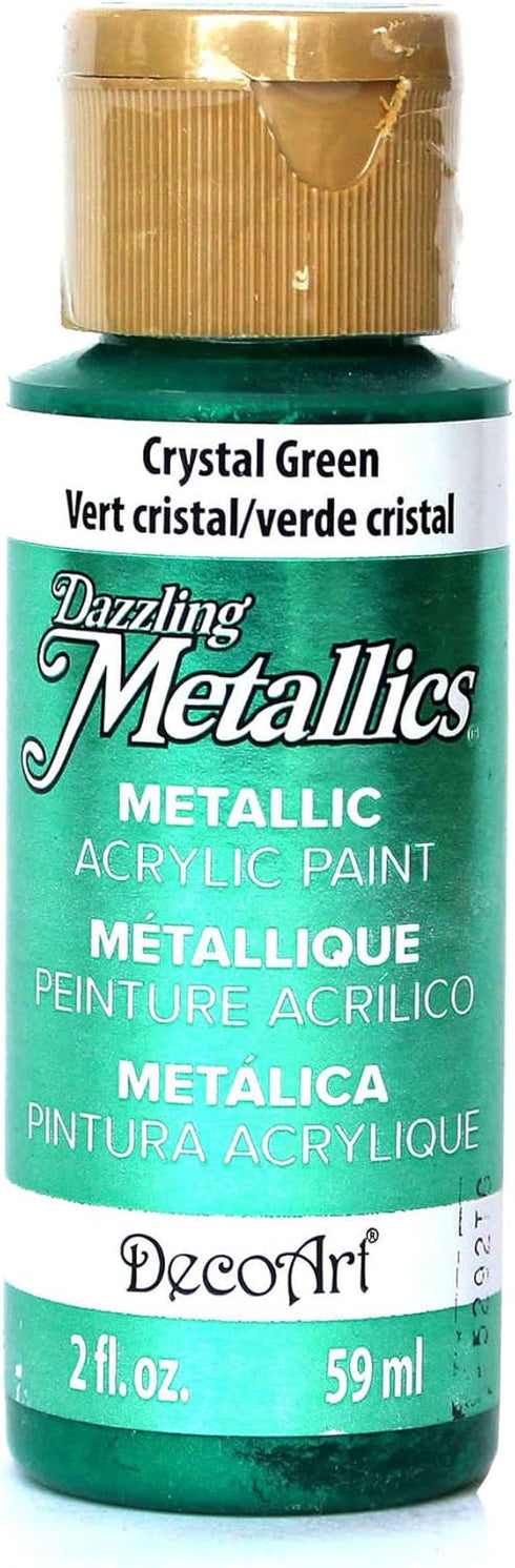 DecoArt Dazzling Metallics 2-Ounce Crystal Green Acrylic Paint...