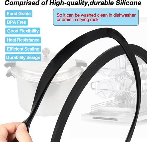 Replacement Mirro Pressure Cooker Gasket S-9882 For Mirro 12qt/16qt/22qt model M-0512 / M-0522 / M-0312 / M-0406 / M-0416 / M-0526 / M-0622 Pressu...