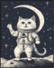 Posterizer 1 pcs- cute sci fi astronaut cat visiting other planets-Art for Animal Lovers-Comedy Art-Gift for Art Lovers-Living Room Bedroom Decor-...