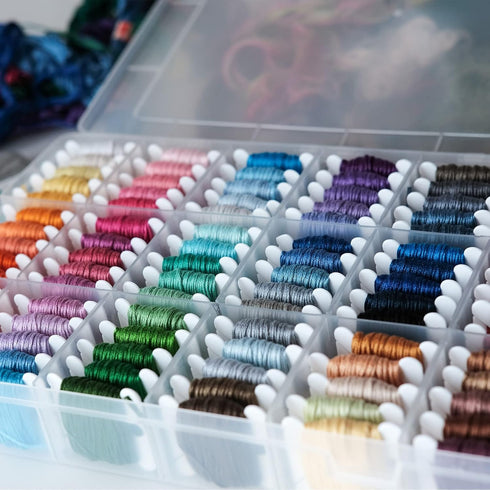 HARFINGTON 150pcs Embroidery Floss Bobbins, 1.5" x 1.4" with Thread Clips Plastic Floss Bobbins Cardboard for Cross Stitch Thread Organizer Holder...