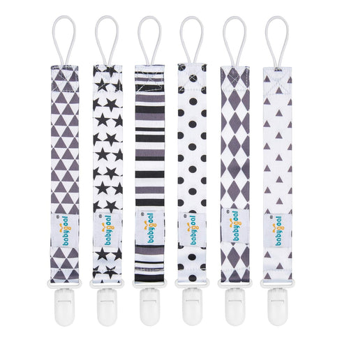 Babygoal Neutral Pacifier Clips, 6 Pack Binky Paci Holder Clips and Leash for Boys and Girls Fits for Most Pacifier, Binkie Styles & Baby Teethers...