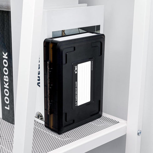 Hard Drive Case 3.5 inch External Hard Drive Portable Carrying Case, Water-Resistant and Shockproof HDD SSD Storage Case Bag with Stackable Design...