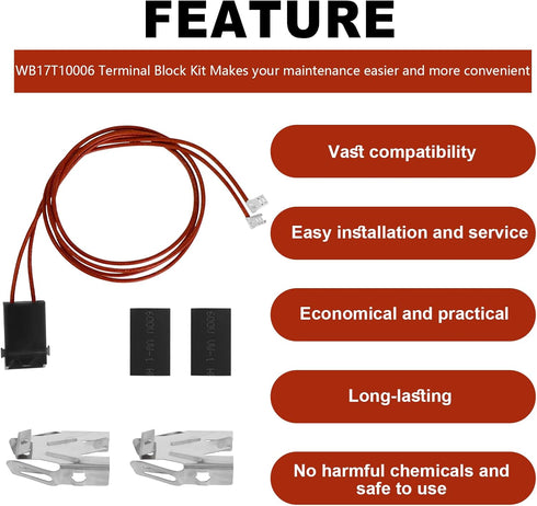 WB17T10006 Terminal Block Kit Compatible with GE Electric Stove, Range Surface Burner Plug Connector Replacement Kit Replaces AP3203326 WB17K10003...