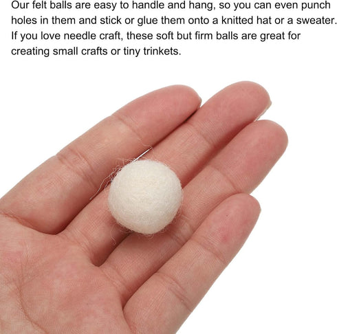 PATIKIL Wool Felt Balls Beads Wool Felting Pom 2cm 20mm White for Home Crafts Handcrafts Project DIY Pack of 10...