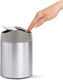 simplehuman, Brushed Stainless Steel 1.5 Liter / 0.4 Gallon Mini Countertop Trash Can...