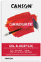 Canson Graduate Oil and Acrylic Paint Pad, Foldover, 5.5x8.5 inch, 12 Sheets | Artist Paper for Adults and Students - Oil, Acrylic, Mixed Media an...