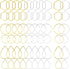 120pcs Hoop Earrings for Jewelry Making,Earring Beading Hoops Hypoallergenic Teardrop Hexagon Round Earring Hoop Open Bezel Pendant Frame for DIY ...