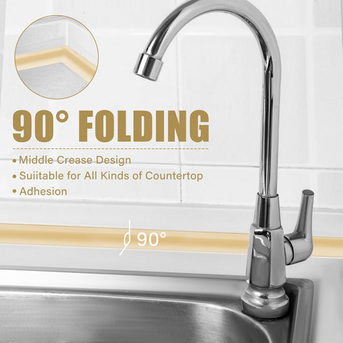 Almond Caulk Tape 10.5' x 1.5'' Waterproof Self Adhesive Caulk Strip Bathtub Sealant Tape Caulking Tape Sealing Strip Oil Proof Bathroom Caulk for...