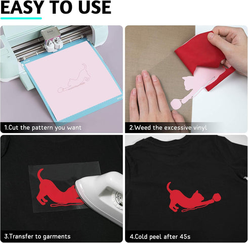 Red HTV Heat Transfer Vinyl Bundle: 13 Pack 12" x 10" Red Iron on Vinyl for T-Shirt, Heat Transfer Vinyl Compatible with Cricut Cutting Machine,Si...