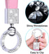Wisdompro Bling Leather Car Keychain, Universal Genuine Leather Car Keys Keychain Key FOB Keychain, Key Chains Women for Car Keys with Anti-lost D...