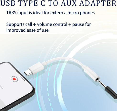 USB-C to 3.5 mm Headphone Jack Adapter, 3 Pack USB C to Aux Audio Dongle Cable Cord Compatible with iPhone 15 Series, iPad Pro, Samsung Galaxy S23...
