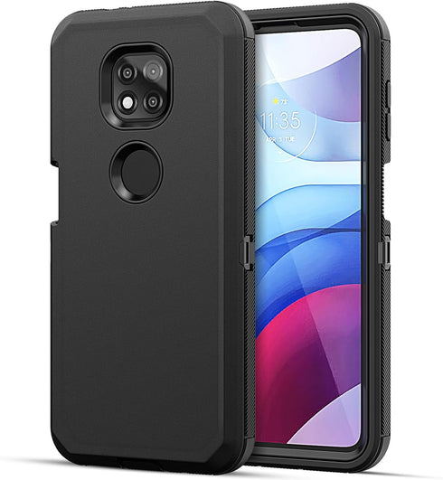Jiunai for Moto G Power 2021 Case, 3-Piece Heavy Duty Armor Shockproof Tough Hybrid Dual Layer Drop Protection Bumper Rugged Matte Protective Phon...