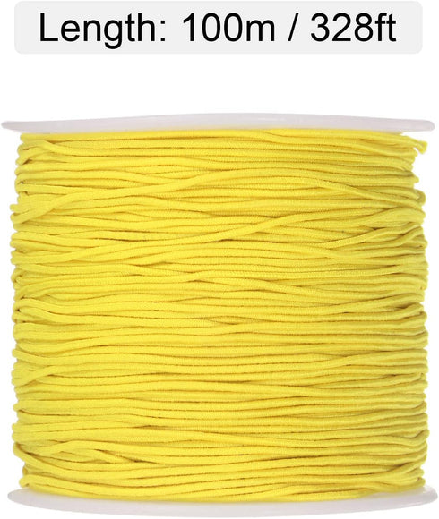 3pcs Elastic Beading Cord for Bracelet 1mm Dia 328ft Stretchy String Sturdy Elastic String for Jewelry Making, Necklaces, Beading, Yellow...