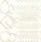 PAGOW 96Pcs Earring Hoop Jewelry Making, Hypoallergenic Teardrop Square Round Gold Earrings Beading Hoop Bulk for DIY Crafts Accessories Supplies...