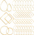 PAGOW 96Pcs Earring Hoop Jewelry Making, Hypoallergenic Teardrop Square Round Gold Earrings Beading Hoop Bulk for DIY Crafts Accessories Supplies...