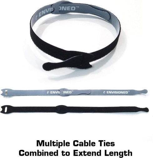 Reusable Cable Ties 1/2" x 4" for Cable Management and Organizing Cords - 30 Pack (Black)...