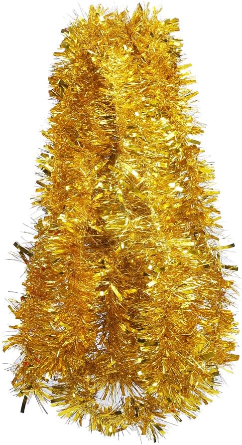 DECORA Gold Tinsel Garland for Christmas Tree Decorations Wedding Birthday Party Supplies 33 FEET...