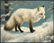 Posterizer 1 pcs-white arctic fox in snowy winter scene-oil painting style 4-Art for Animal Lovers-Landscape & Nature Art-Decor for Home & Office-...