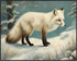 Posterizer 1 pcs-white arctic fox in snowy winter scene-oil painting style 4-Art for Animal Lovers-Landscape & Nature Art-Decor for Home & Office-...