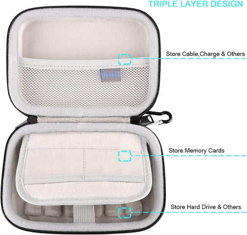 Lacdo Hard Drive Carrying Case for Western Digital WD My Passport/WD Elements/WD My Passport Ultra Portable External Hard Drive 1TB 2TB 3TB 4TB 5T...