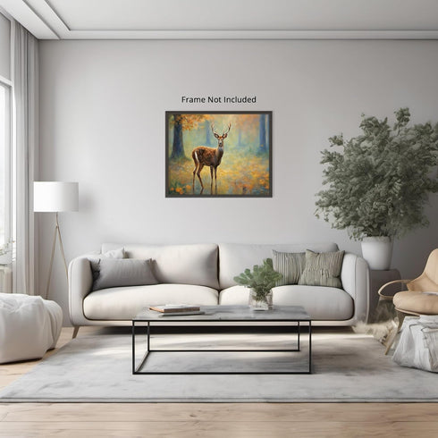 Posterizer 1 pcs- wild deer strolling in the jungle-Art for Animal Lovers-Landscape & Nature Art- Living Room Bedroom Decor- unframed wall art...