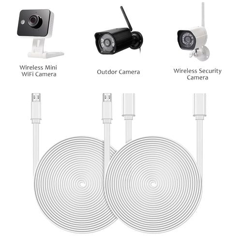 Sumind 4 Pcs Micro USB Extension Cable 10 ft/ 3 Meters, Micro USB Power Extension, Micro USB Female to USB Male Compatible with Wireless Security ...