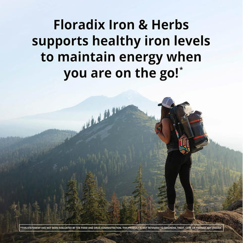 Floradix Iron Tablets - Energy Support Supplement for Men & Women - Natural Iron Supplement with B Vitamins & Vitamin C - Non-GMO, Vegetarian & La...