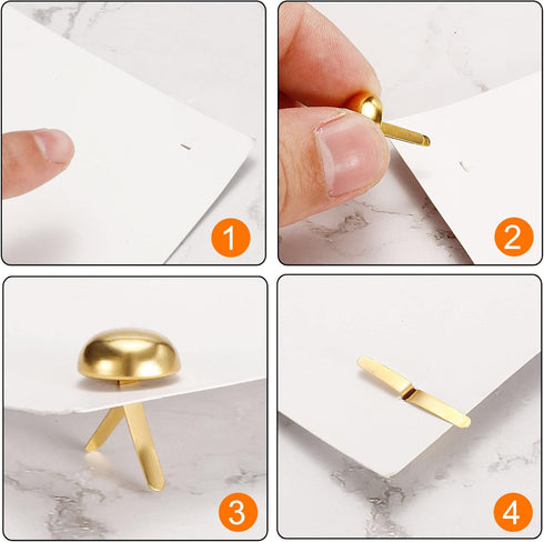 PATIKIL 6x12mm Mini Brads Paper Fasteners, 100 Pack Round Brads Fastener for Art Crafting Decorative Scrapbooking Cards DIY, Silver Tone...