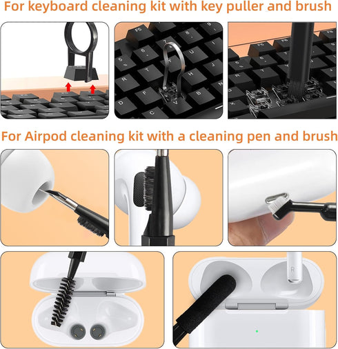 20-in-1 Laptop Phone Screen Earbud Cleaning Kit, Keyboard Cleaner Kit, Keyboard Cleaning Kit with Electronic Cleaning Brush Spray for Airpods Pro,...