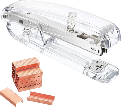 PATIKIL Acrylic Stapler Set, Portable Stylish Manual Effortless Desktop Stapler with 2000 Pcs 24/6 Staples for Classroom Home Office Desk, Silver...
