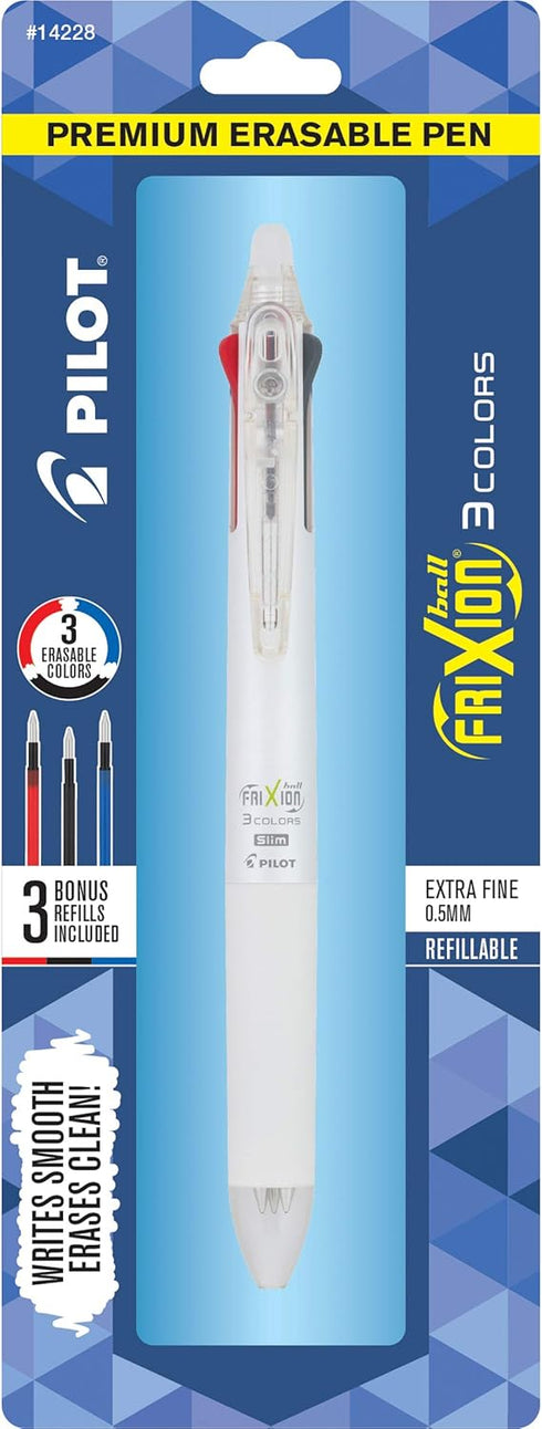 Pilot, FriXion Ball Multifunction Erasable, Refillable (Included), Retractable Gel Pen, Extra Fine Point 0.5 mm, White Barrel, Single Pen, Black, ...