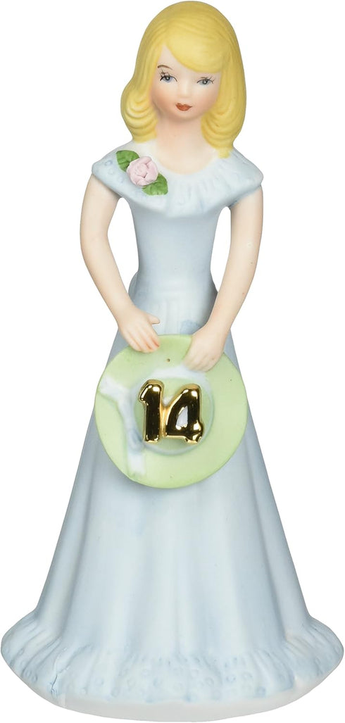 Enesco Growing Up Girls “Blonde Age 14” Porcelain Figurine, 6.5”, Blue...