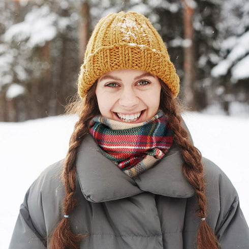 Frienda Winter Plaid Scarf Fall Warm Tartan Scarf Checkered Pattern Circle Loop Scarf Wrap (Colorful)...